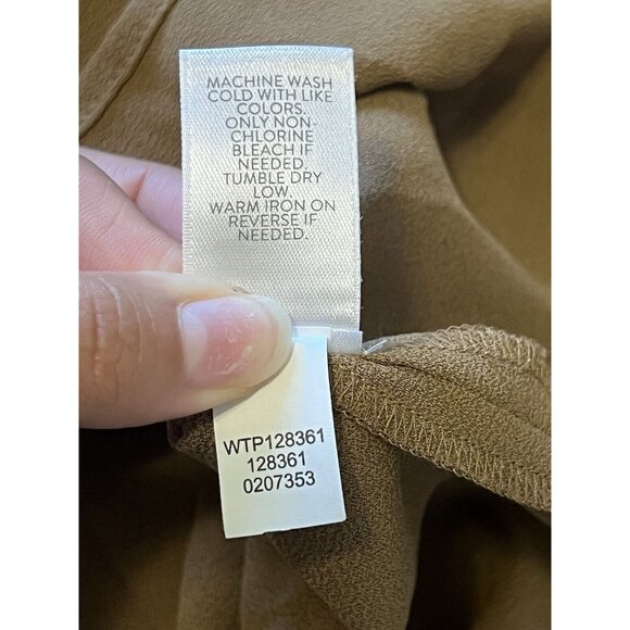 J.Jill Brown Button Up Long Sleeve Collared Polyester Shirt Size Medium Career - Picture 14 of 14